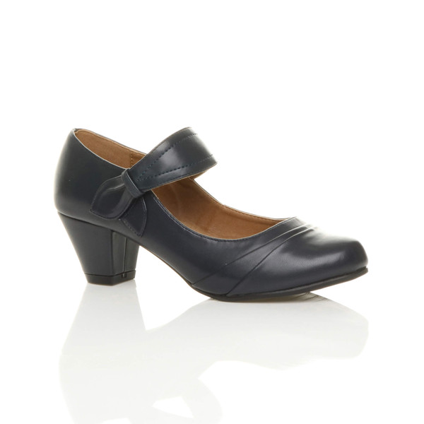 ajvani Mid Heel Comfort Touch Close Mary Jane Court Shoes - O8591
