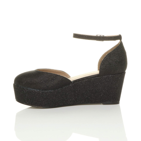 Ajvani Mid Heel Wedge Flatform Platform Shoes - X7283