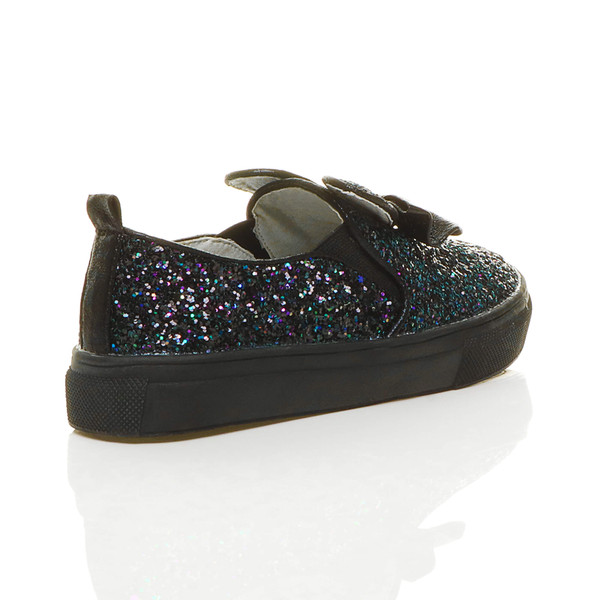 Ajvani Rabbit Bunny Ears Bow Plimsolls Trainers - M6108