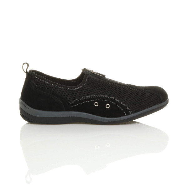 Ajvani Slip On Zip Trainers Comfort Plimsolls - W8234