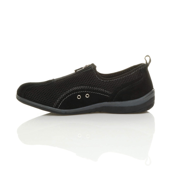 Ajvani Slip On Zip Trainers Comfort Plimsolls - W8234