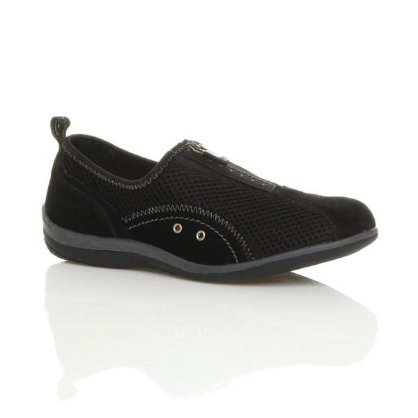 ajvani Slip On Zip Trainers Comfort Plimsolls - W8234