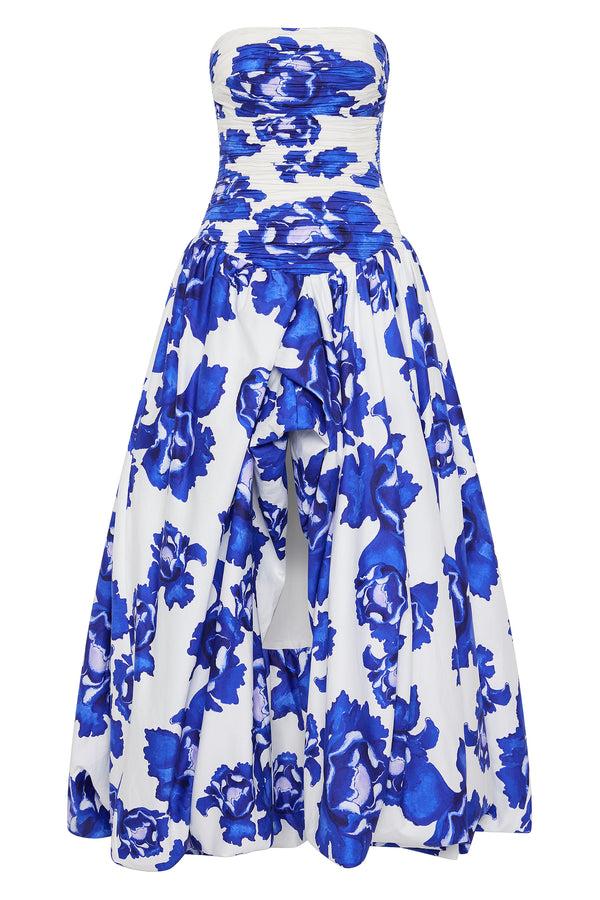 Aje Behold Maxi Dress Boldly Blooming Cobalt