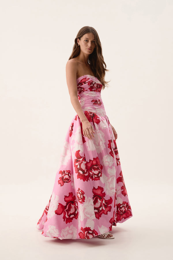 Aje Behold Maxi Dress Pink Boldy Blooming