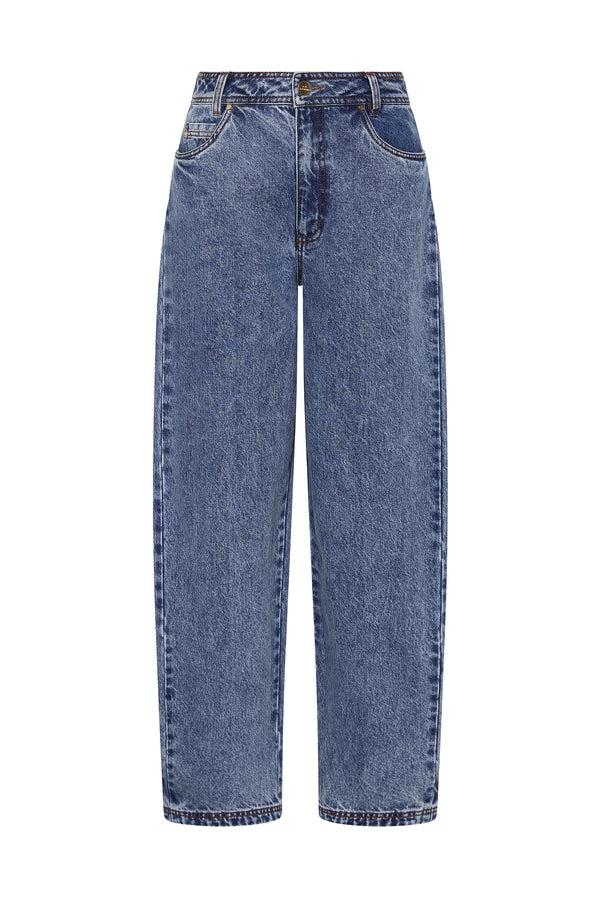 Aje Blues Denim Barrel Jeans 80s Blue Wash