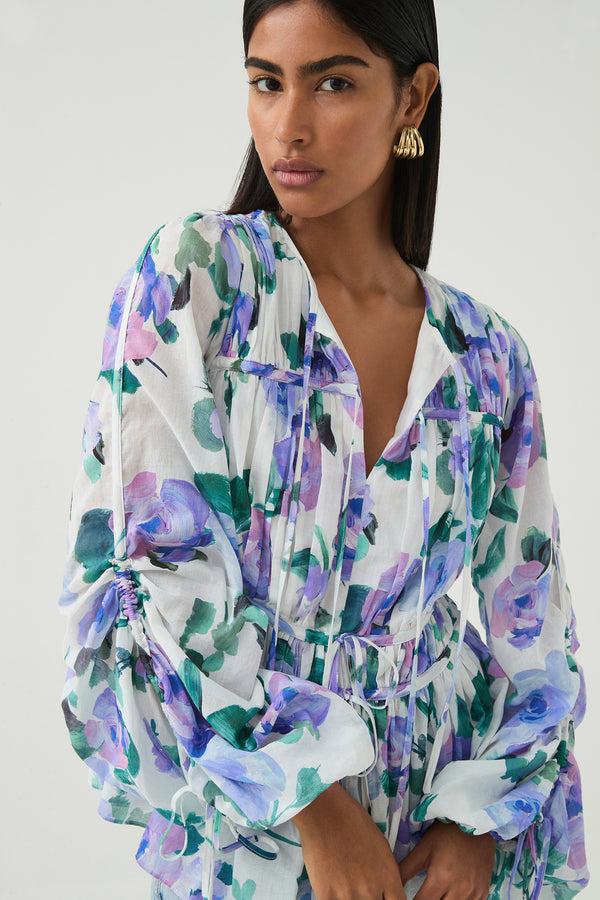 Aje Clover Blouse Lilac Dawn
