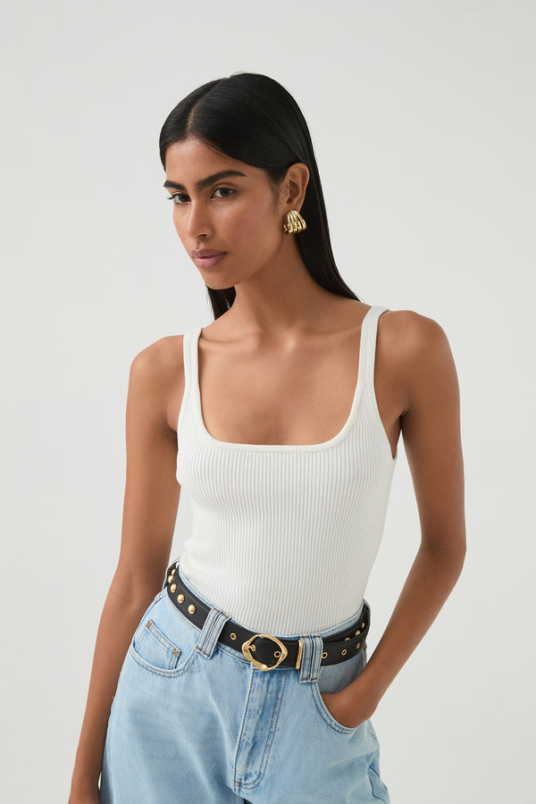 Aje Emma Knit Tank Ivory