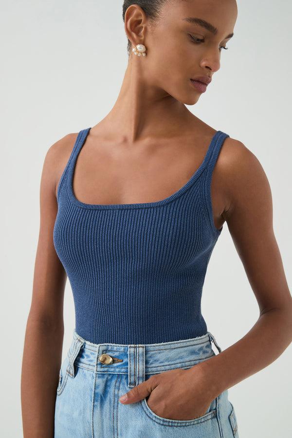 Aje Emma Knit Tank Slate