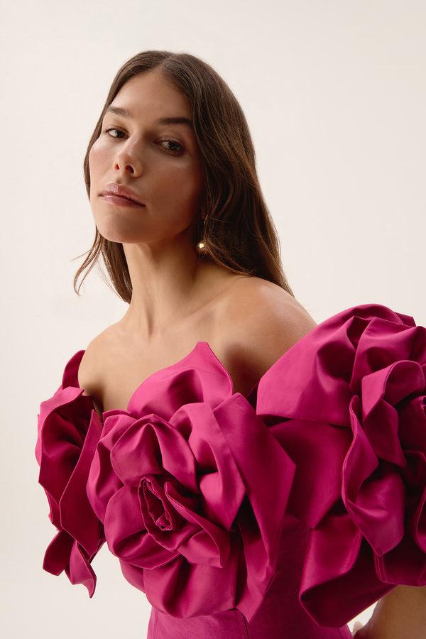 Aje Etta Gown Magenta