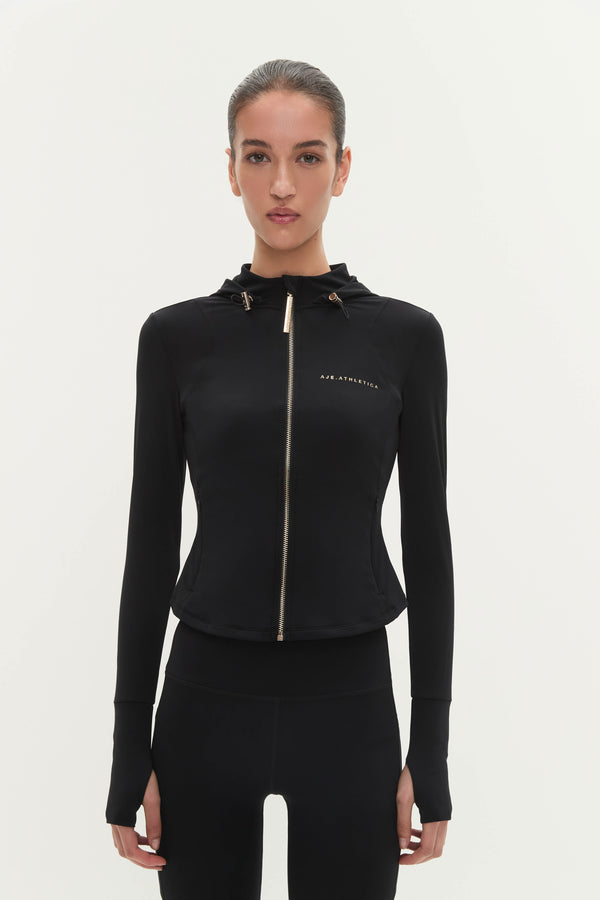 aje Fitted Running Jacket Black