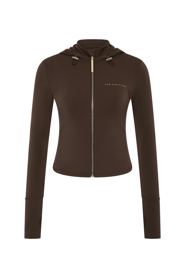 Aje Fitted Running Jacket Chocolate