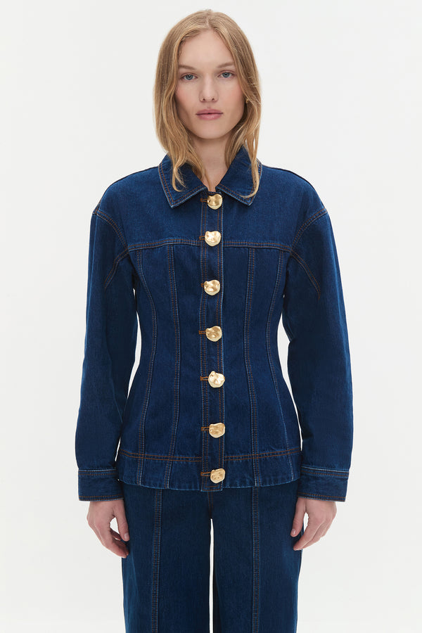 Aje Gianna Denim Shirt Dark Classic Wash