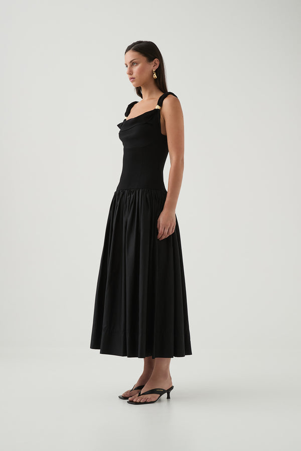 Aje Halcyon Knit Midi Dress Black