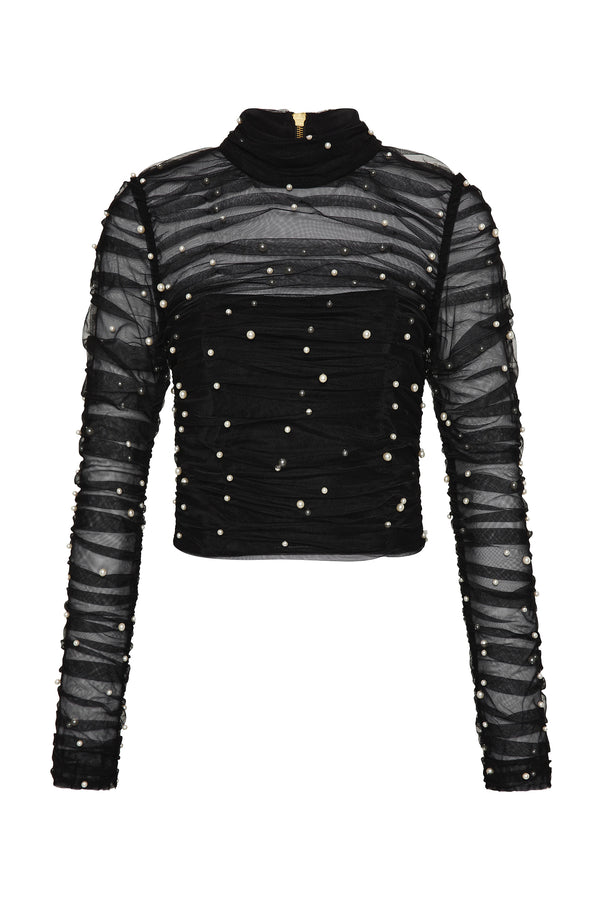 Aje Juniper Crop Top Black