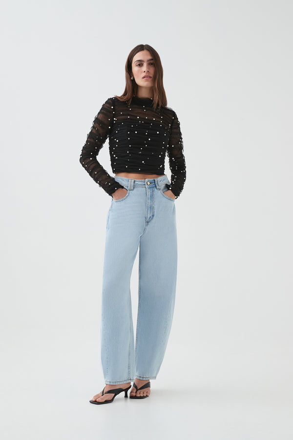 Aje Juniper Crop Top Black