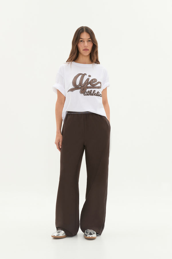 aje Logo Elastic Pant 513 Chocolate
