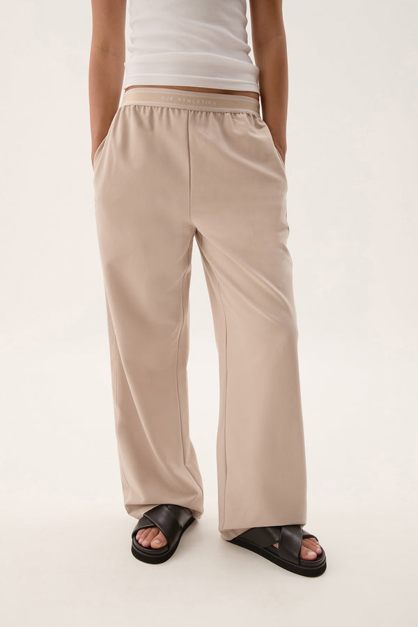 aje Logo Elastic Pant 513 Mineral beige