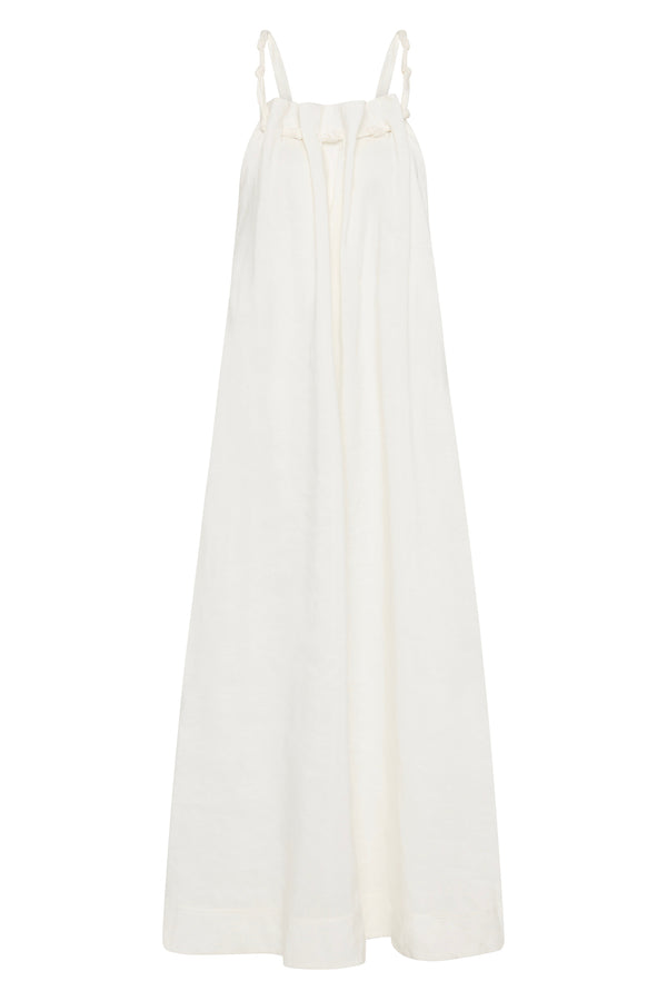 Aje Mariel Trapeze Midi Dress Ivory