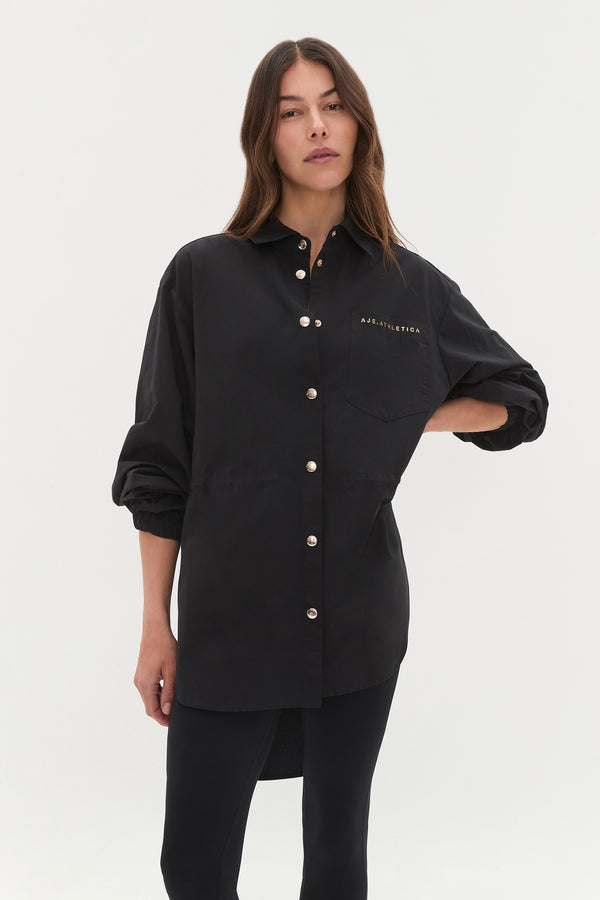 Aje Oversized Storm Flap Shirt 445 Black