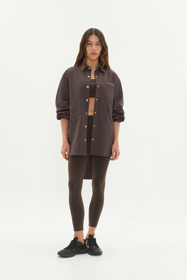 Aje Oversized Storm Flap Shirt 445 Chocolate