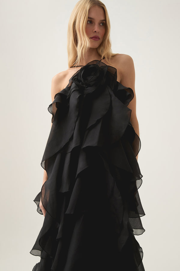 Aje Pandorea Layered Maxi Dress Black