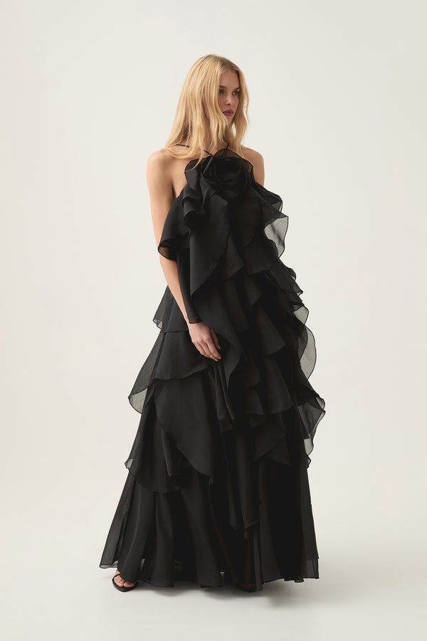 Aje Pandorea Layered Maxi Dress Black