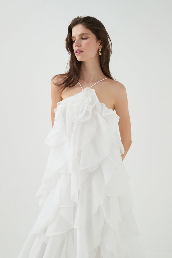 Aje Pandorea Layered Maxi Dress Ivory