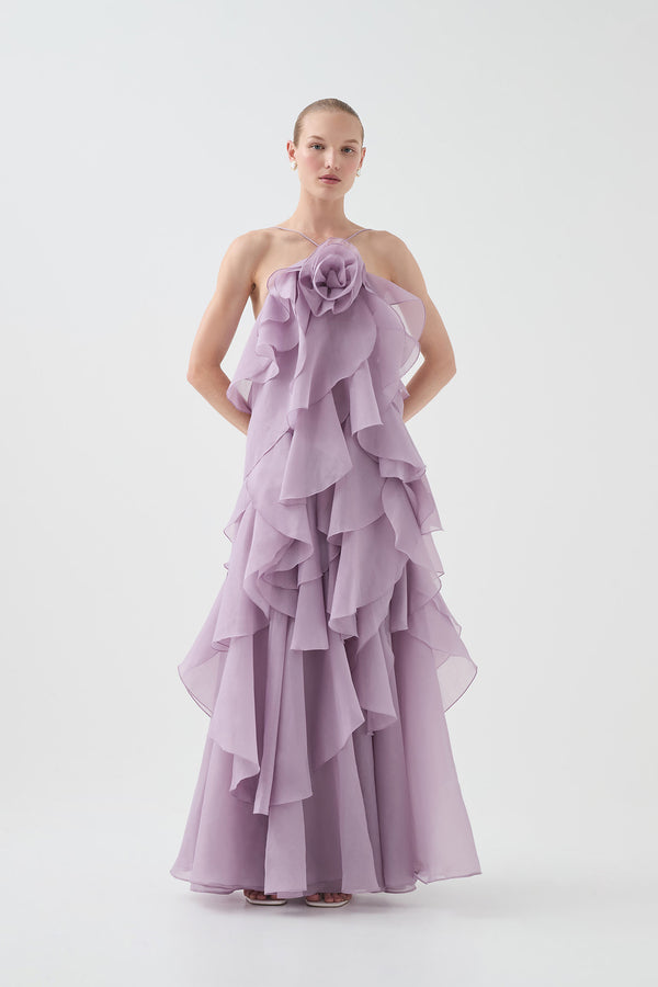 Aje Pandorea Layered Maxi Dress Lilac