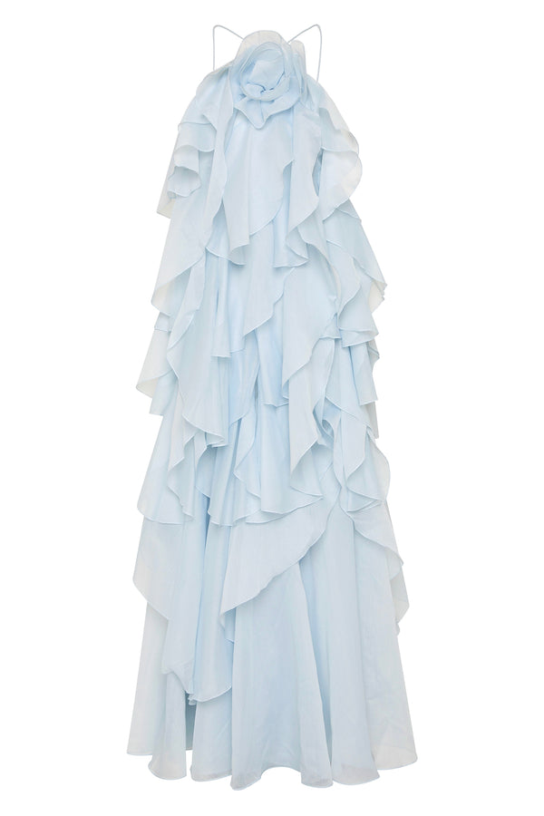 Aje Pandorea Layered Maxi Dress Silver Blue