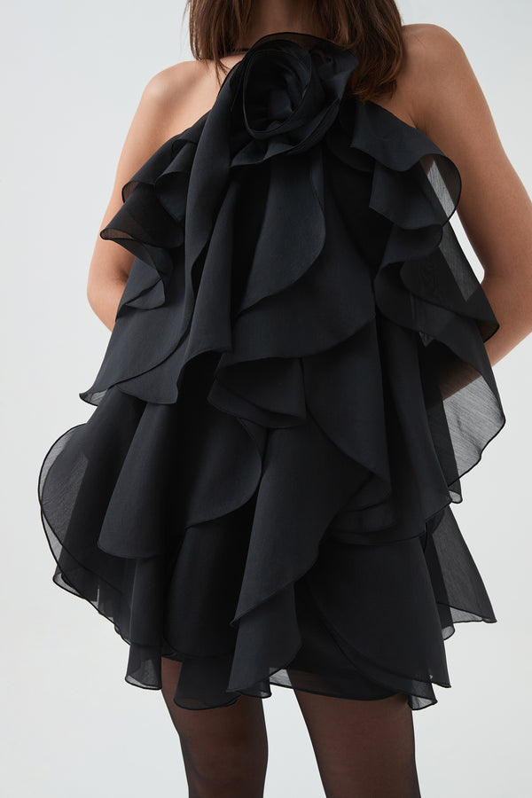 Aje Pandorea Layered Mini Dress Black
