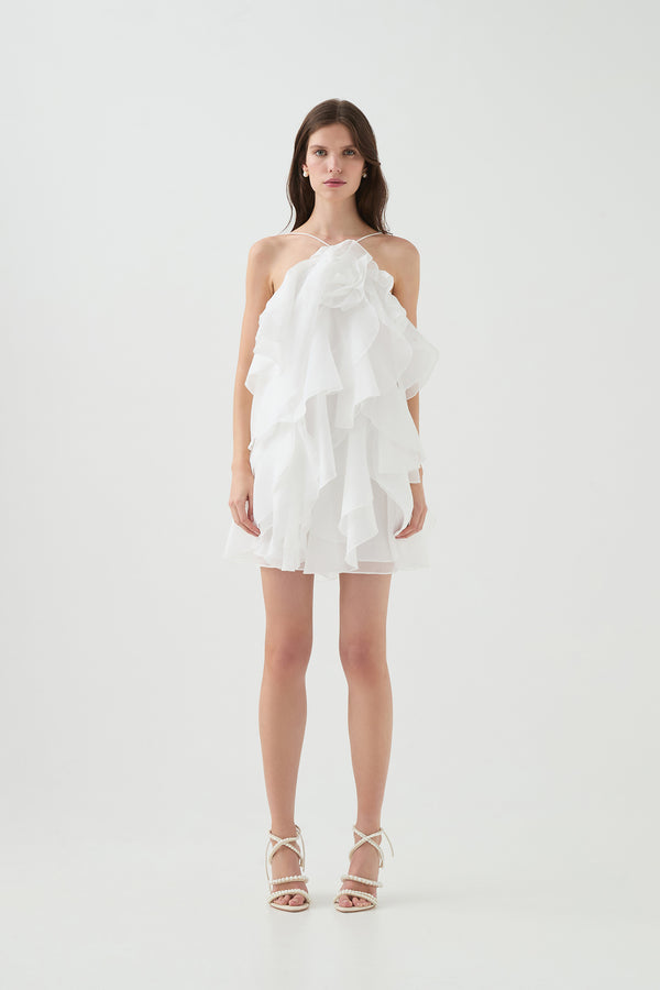Aje Pandorea Layered Mini Dress Ivory