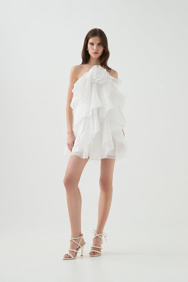 aje Pandorea Layered Mini Dress Ivory