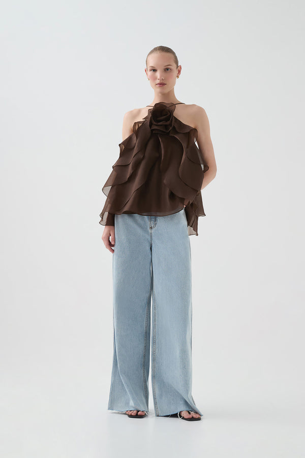 Aje Pandorea Layered Top Carob