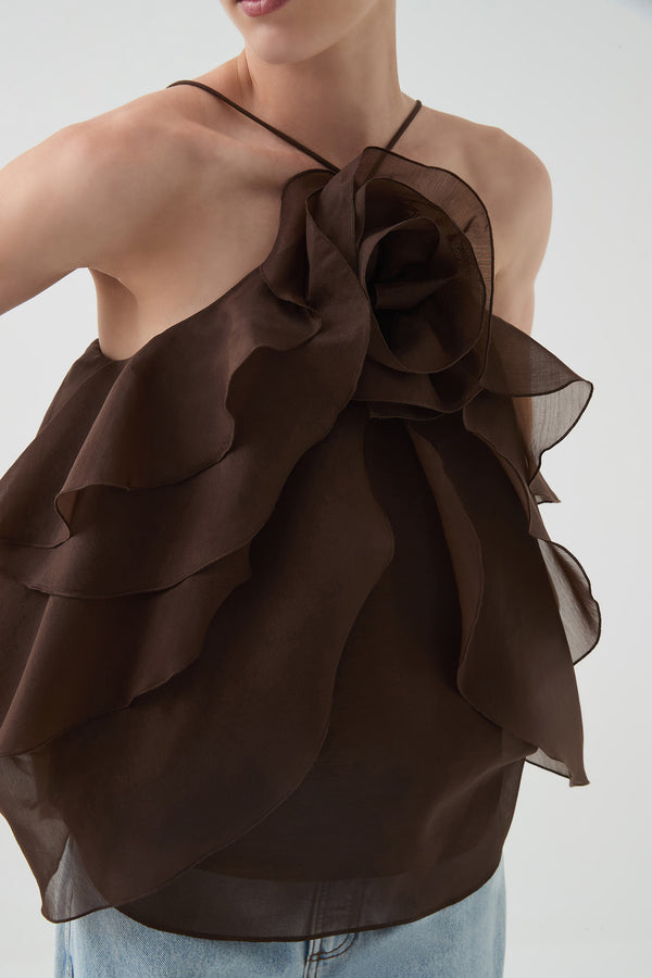 aje Pandorea Layered Top Carob