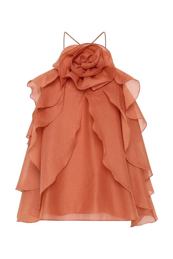 Aje Pandorea Layered Top Coral Clay