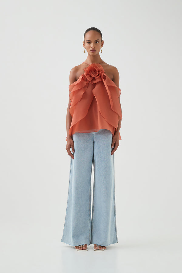 Aje Pandorea Layered Top Coral Clay