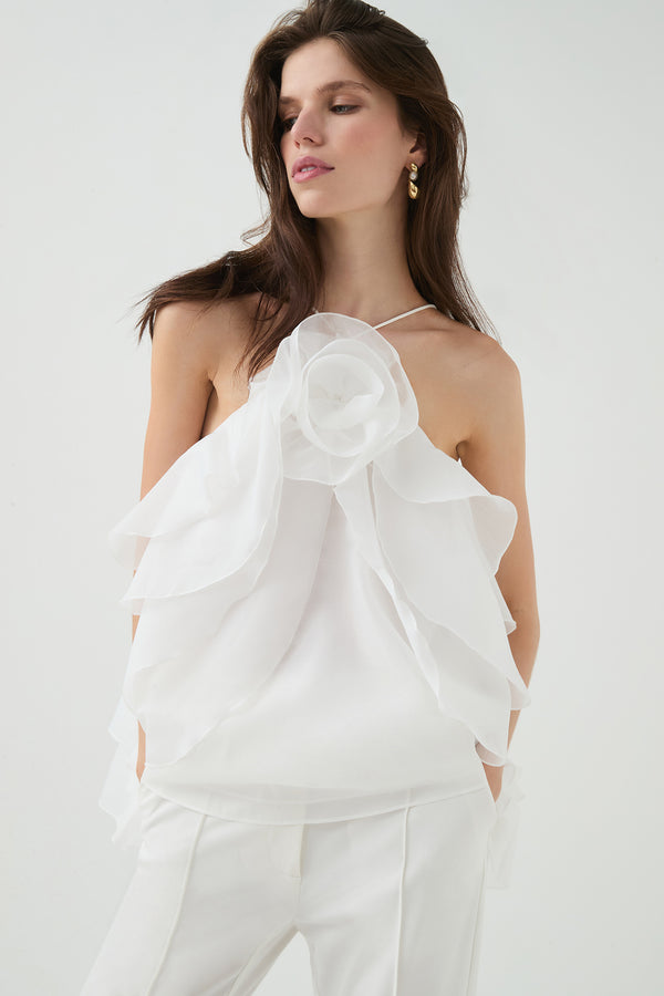 Aje Pandorea Layered Top Ivory