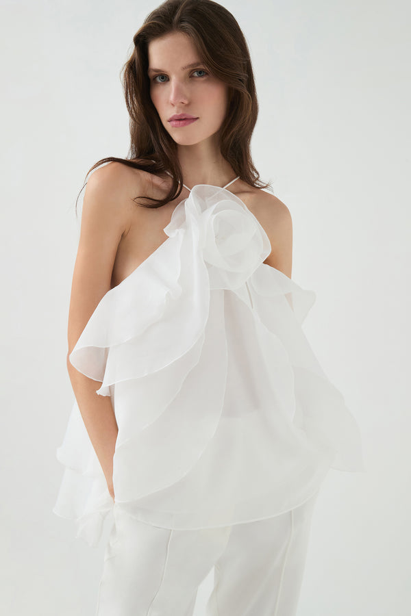 aje Pandorea Layered Top Ivory