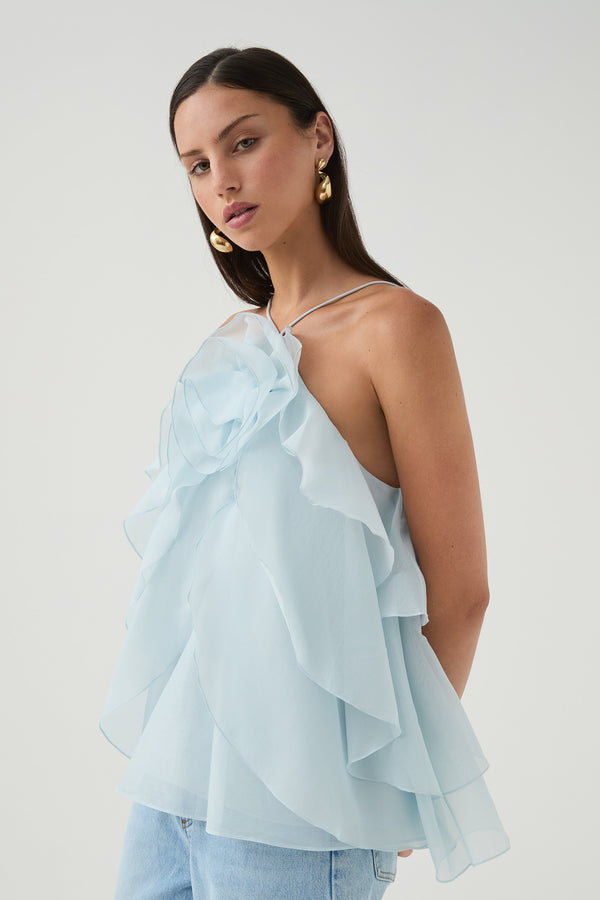 aje Pandorea Layered Top Silver blue