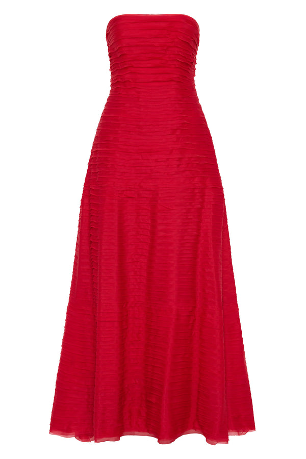 Aje Soundscape Maxi Dress Scarlet Red
