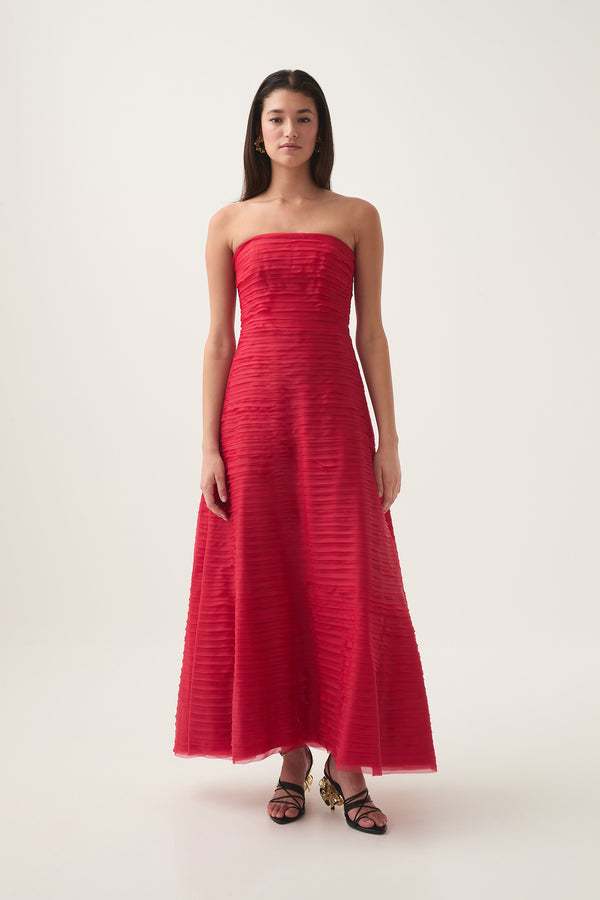 aje Soundscape Maxi Dress Scarlet red