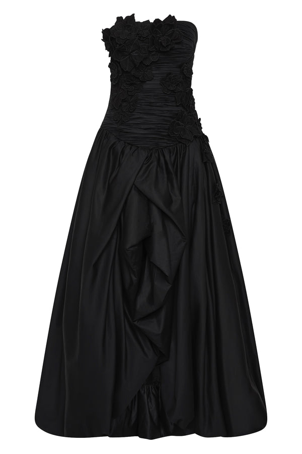 Aje Splendour Flower Gown Black