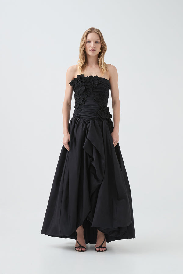 Aje Splendour Flower Gown Black