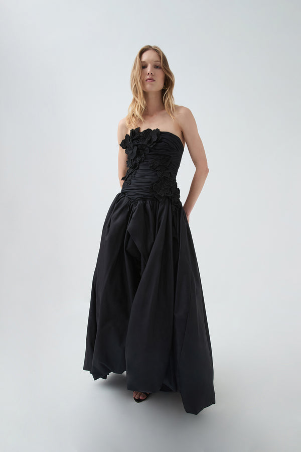Aje Splendour Flower Gown Black