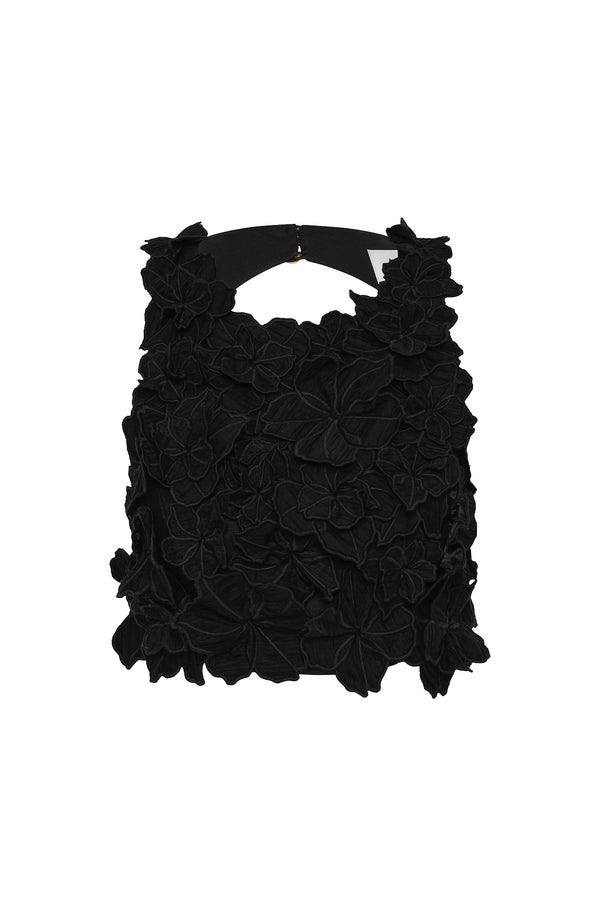Aje Splendour Flower Shell Top Black