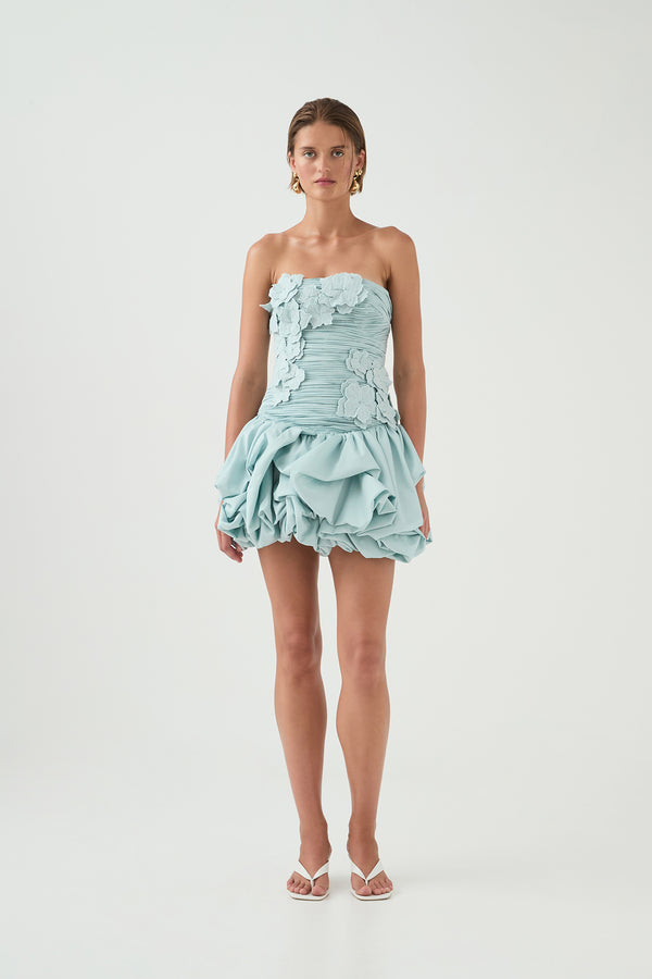 Aje Splendour Mini Dress Silver Blue