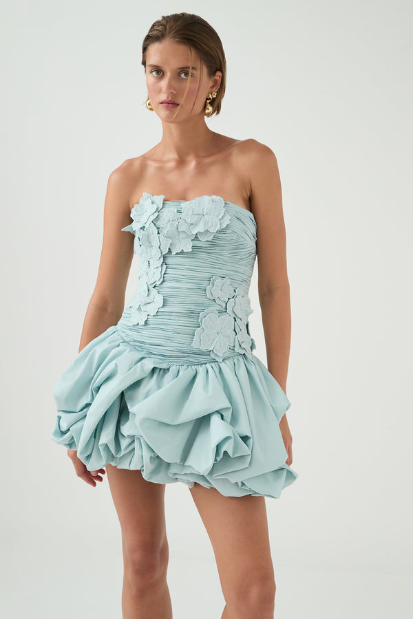 aje Splendour Mini Dress Silver blue