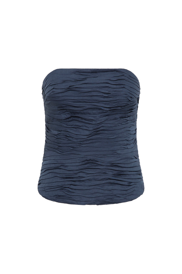 Aje Sunbeam Ruched Bustier Slate