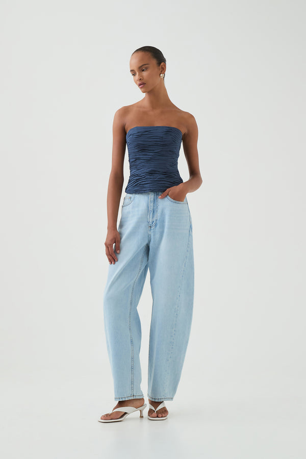 Aje Sunbeam Ruched Bustier Slate