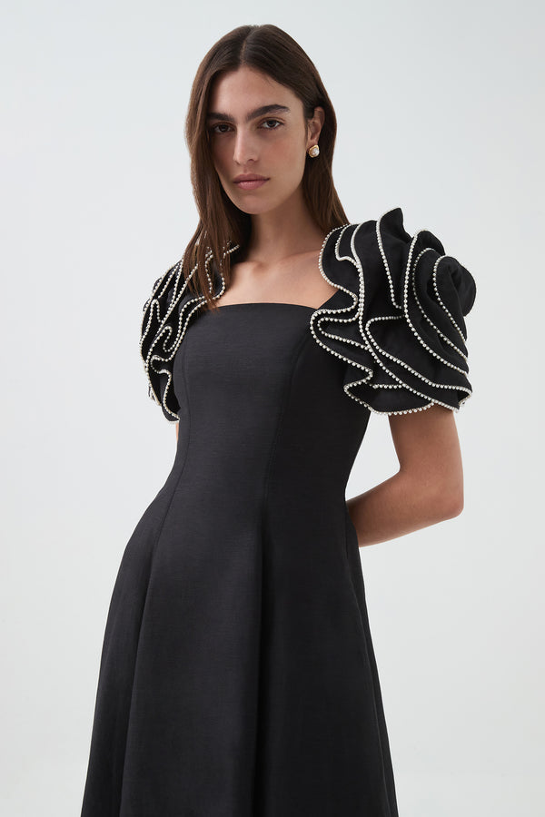 Aje Twyla Midi Dress Black
